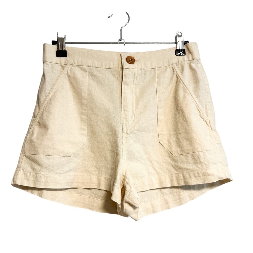 Roxy High Waisted Oceanside Shorts Size Natural Color Chino Size S